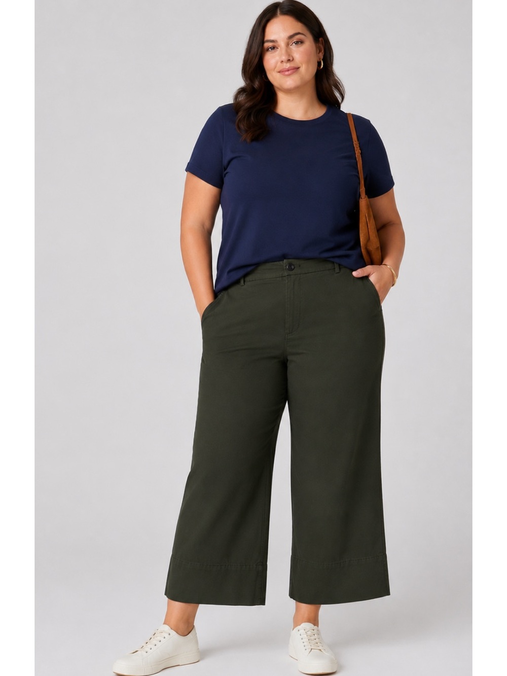 SPANX St Crop Wide Leg 2.0 Trouser Dark Olive size 2X